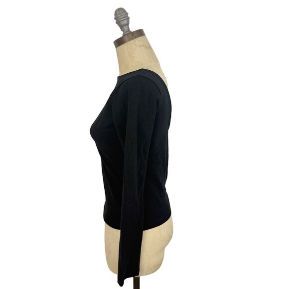 MADEWELL Long Sleeve Scoopback Tee XS Jet Black Stretch Solid Minimalist NWT B38 - Picture 5 of 6